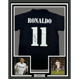 Framed Autographed/Signed Ronaldo Nazario 35x39 Real Madrid Jersey Beckett COA