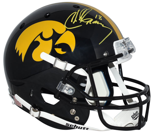 CHAD GREENWAY SIGNED AUTOGRAPHED IOWA HAWKEYES FULL SIZE HELMET COA