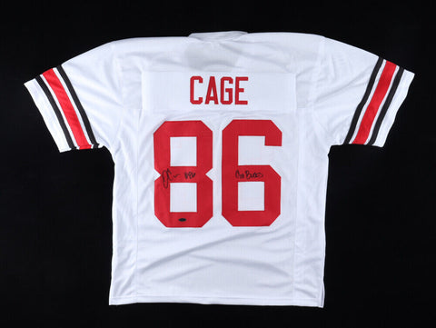 Jerron Cage Signed Ohio State Buckeyes Jersey Inscrbd "Go Bucks" (Playball Ink)