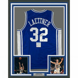 FRAMED Autographed/Signed CHRISTIAN LAETTNER 33x42 Duke Blue Jersey PSA/DNA COA