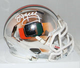 JIM KELLY AUTOGRAPHED SIGNED MIAMI HURRICANES CHROME SPEED MINI HELMET BECKETT