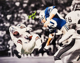 STEVE LARGENT AUTOGRAPHED 16X20 PHOTO SEAHAWKS HOF HIT ON MIKE HARDEN MCS 211091