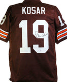 Bernie Kosar Autographed Brown Pro Style Jersey - Beckett Witness *Black