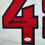 Autographed/Signed Emmanuel Clase Cleveland White Baseball Jersey JSA COA