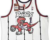 RAPTORS TRACY MCGRADY AUTOGRAPHED WHITE AUTHENTIC M&N 1998-99 JERSEY XL BECKETT