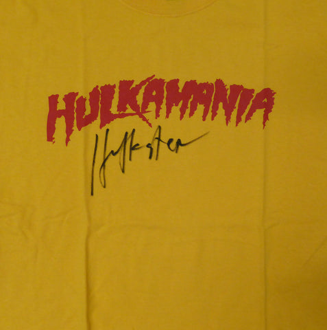 Hulk Hogan Autographed Yellow WWE Hulkamania T-Shirt "Hulkster" JSA #WA745516