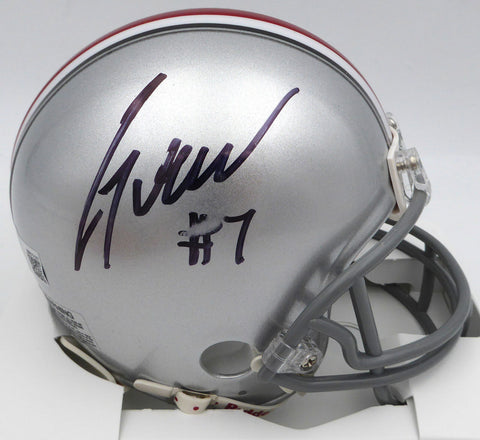 CJ C. J. Stroud Autographed Ohio State Mini Helmet (Smudged) Beckett WN55787