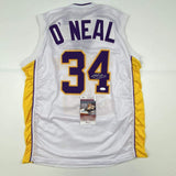 Autographed/Signed SHAQUILLE SHAQ O'NEAL Los Angeles LA White Jersey JSA COA