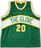 SEATTLE SUPERSONICS GARY PAYTON AUTOGRAPHED GREEN JERSEY "THE GLOVE" JSA 215766