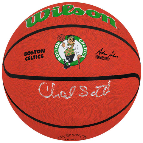 Charlie Scott Signed Boston Celtics Logo Wilson NBA Basketball - (SCHWARTZ COA)