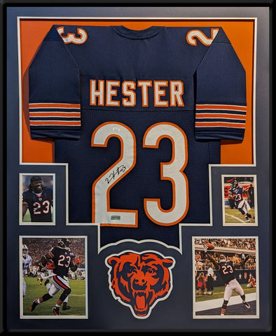 FRAMED DEVIN HESTER AUTOGRAPHED SIGNED CHICAGO BEARS JERSEY JSA COA