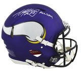 Vikings Adrian Peterson "All Day" Signed F/S Speed Proline Helmet W/ Case BAS W