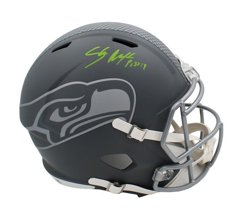 Shaun Alexander Signed Seattle Seahawks Speed Full Size Slate Helmet - PS 37: 4