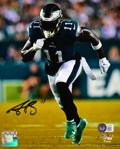 A.J. Brown Autographed Eagles 8x10 Stance Photo- Beckett W Hologram *Black