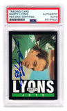 Marty Lyons Signed Jets 1985 Topps Football Trading Card #343 (PSA Encapsulated)