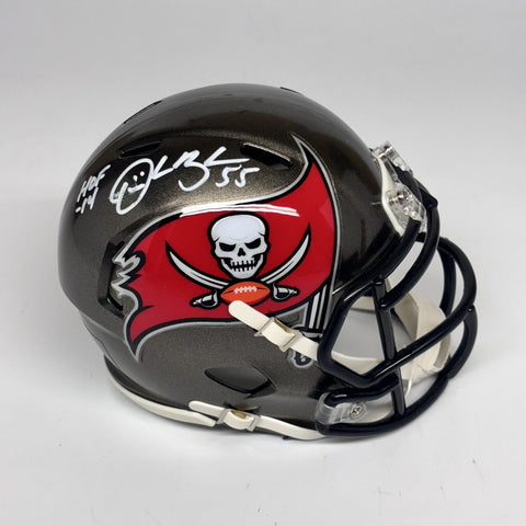 Derrick Brooks Autograph Signed Tampa Bay Buccaneers Mini Helmet W/HOF14 Beckett