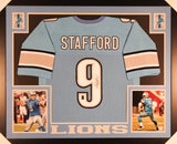 Matthew Stafford Signed Detroit Lions 35x 43 Custom Framed Jersey (GTSM COA)