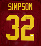 O.J. Simpson Signed Maroon College Style Jersey w/ Heisman - JSA W Auth *TM2