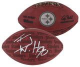 Steelers T.J. Watt Signed "The Duke" Team Showcase Football W/ Case BAS Witness