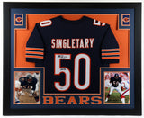 Mike Singletary Signed Chicago Bears 35x43 Framed Jersey Inscbd "HOF 98" Beckett