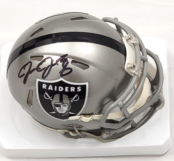 Josh Jacobs Signed Las Vegas Raiders Speed Flash Mini Helmet Beckett Witnessed