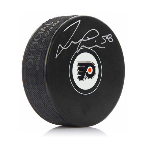 Taylor Leier Autographed Signed Philadelphia Flyers Hockey Puck JSA PSA