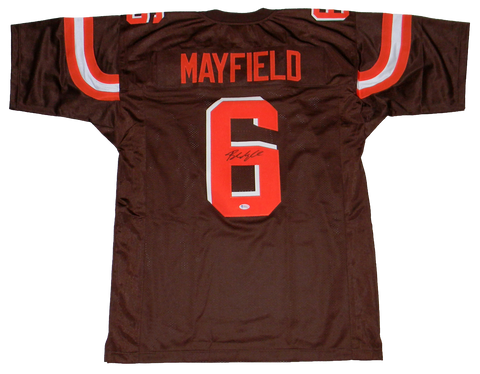 BAKER MAYFIELD SIGNED AUTOGRAPHED CLEVELAND BROWNS #6 BROWN JERSEY BECKETT