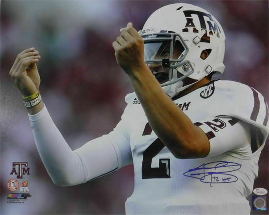 Johnny Manziel Autographed/Signed Texas A&M Aggies 16x20 Photo HT JSA 11055