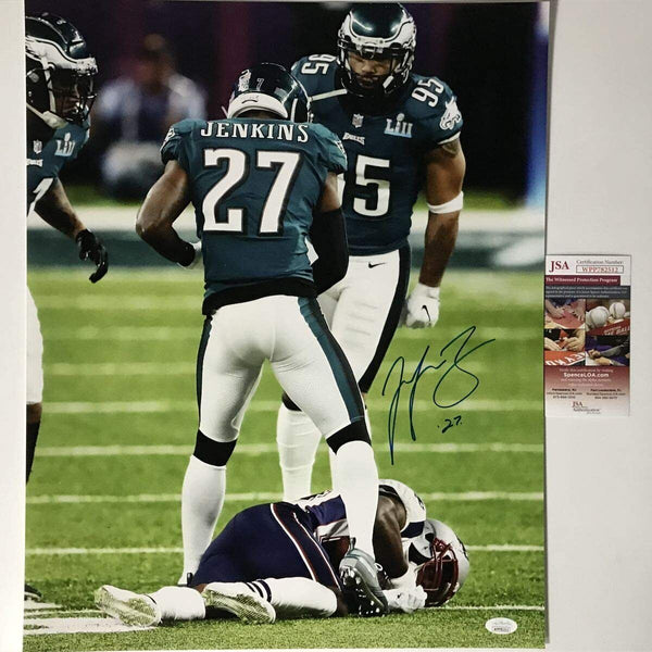 Autographed/Signed Malcolm Jenkins Eagles SB LII 52 Hit 16x20 Photo JSA COA #1