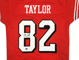 SAN FRANCISCO 49ERS JOHN TAYLOR AUTOGRAPHED RED JERSEY BECKETT WITNESS 232608