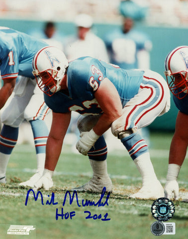 Mike Munchak Autographed Houston Oilers 8x10 Photo HOF Beckett 45586