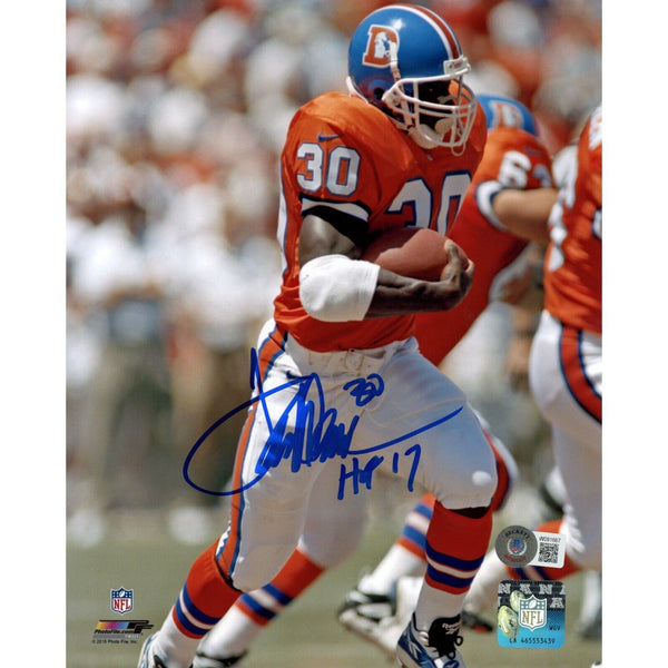 Terrell Davis Autographed/Signed Denver Broncos 8x10 Photo HOF Beckett 47688