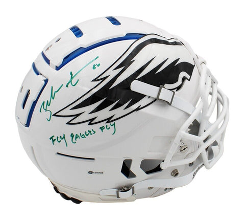 Zach Ertz Signed Philadelphia Eagles Schutt F7 Authentic White Helmet -Fly Insc