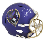 Ravens Ray Lewis Signed 2024 On-Field Alt Full Size Speed Rep Helmet BAS Witness