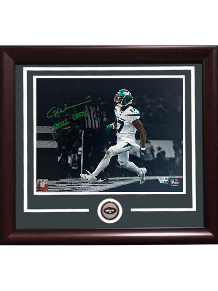 Garrett Wilson Signed 11x14 Framed Photo Jets 2022 OROY Rookie Auto /17 Fanatics