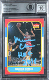 76ers Maurice Cheeks "HOF 2018" Signed 1986 Fleer #16 Card Auto 10! BAS Slabbed