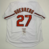 Autographed/Signed Vladimir Guerrero Baltimore White Baseball Jersey JSA COA