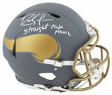 Randy Moss "Straight Cash Homie" Signed Slate F/S Speed Proline Helmet BAS Wit