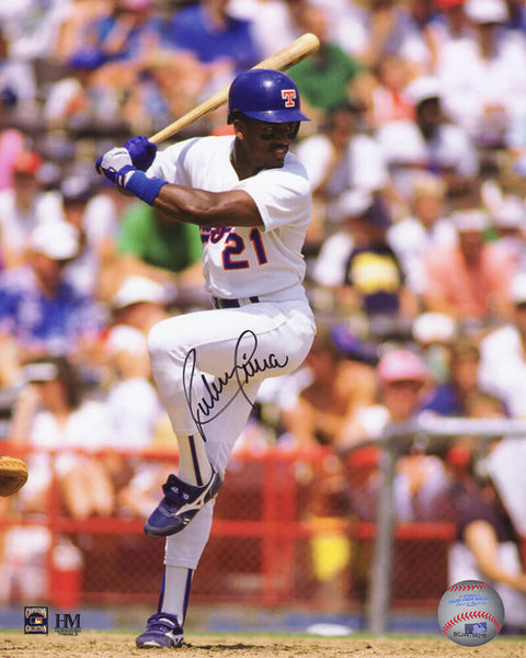 Ruben Sierra Signed Rangers Batting Action 8x10 Photo - (SCHWARTZ SPORTS COA)