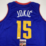 Autographed/Signed Nikola Jokic Denver Royal Blue Basketball Jersey JSA COA