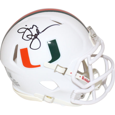 Jimmy Johnson Autographed Miami Hurricanes Speed Mini Helmet Beckett 48638