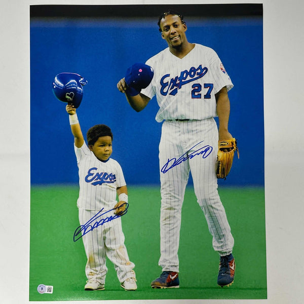 Autographed/Signed Vladimir Vlad Guerrero Jr Sr Expos 16x20 Photo Beckett COA