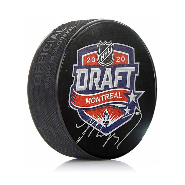 Jamie Drysdale Autographed Philadelphia Flyers 2020 Draft Hockey Puck JSA PSA