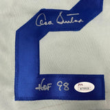 Autographed/Signed DON SUTTON HOF 98 Los Angeles Grey Baseball Jersey JSA COA