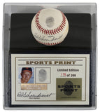 Red Schoendienst Signed Thumbprint Baseball LE #'d/200 w/ Display Case BAS