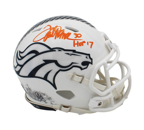 Terrell Davis Signed Denver Broncos Speed STS 3 NFL Mini Helmet with "HOF 17"