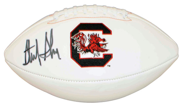 STERLING SHARPE SIGNED SOUTH CAROLINA GAMECOCKS WHITE LOGO FOOTBALL BECKETT