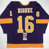 Autographed/Signed MARCEL DIONNE HOF 92 Los Angeles LA Purple Jersey JSA COA