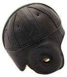 George McAfee & George Connor Signed F/S Black Leather Helmet JSA 35285