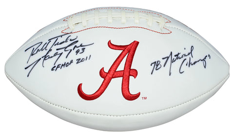 MARTY LYONS AUTOGRAPHED ALABAMA CRIMSON TIDE WHITE LOGO FOOTBALL W/ 78 CHAMPS